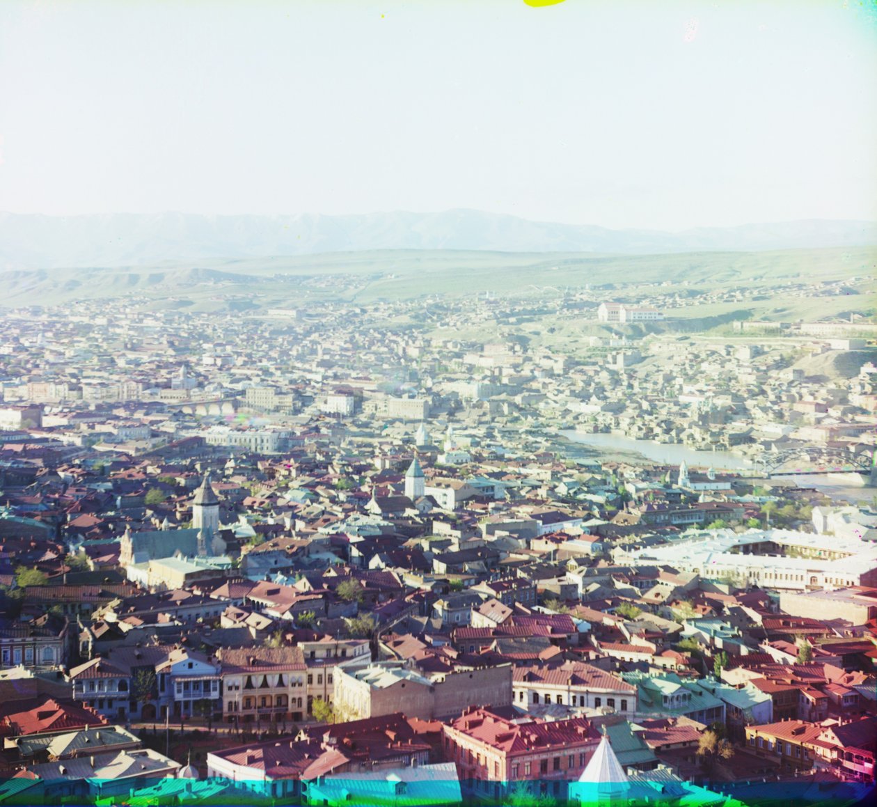 Vista, de, Tiflis, (now, Tbilisi), de, a, chãos, de, igreja saint, david, 1905-1915 de Sergey Prokudin Gorsky