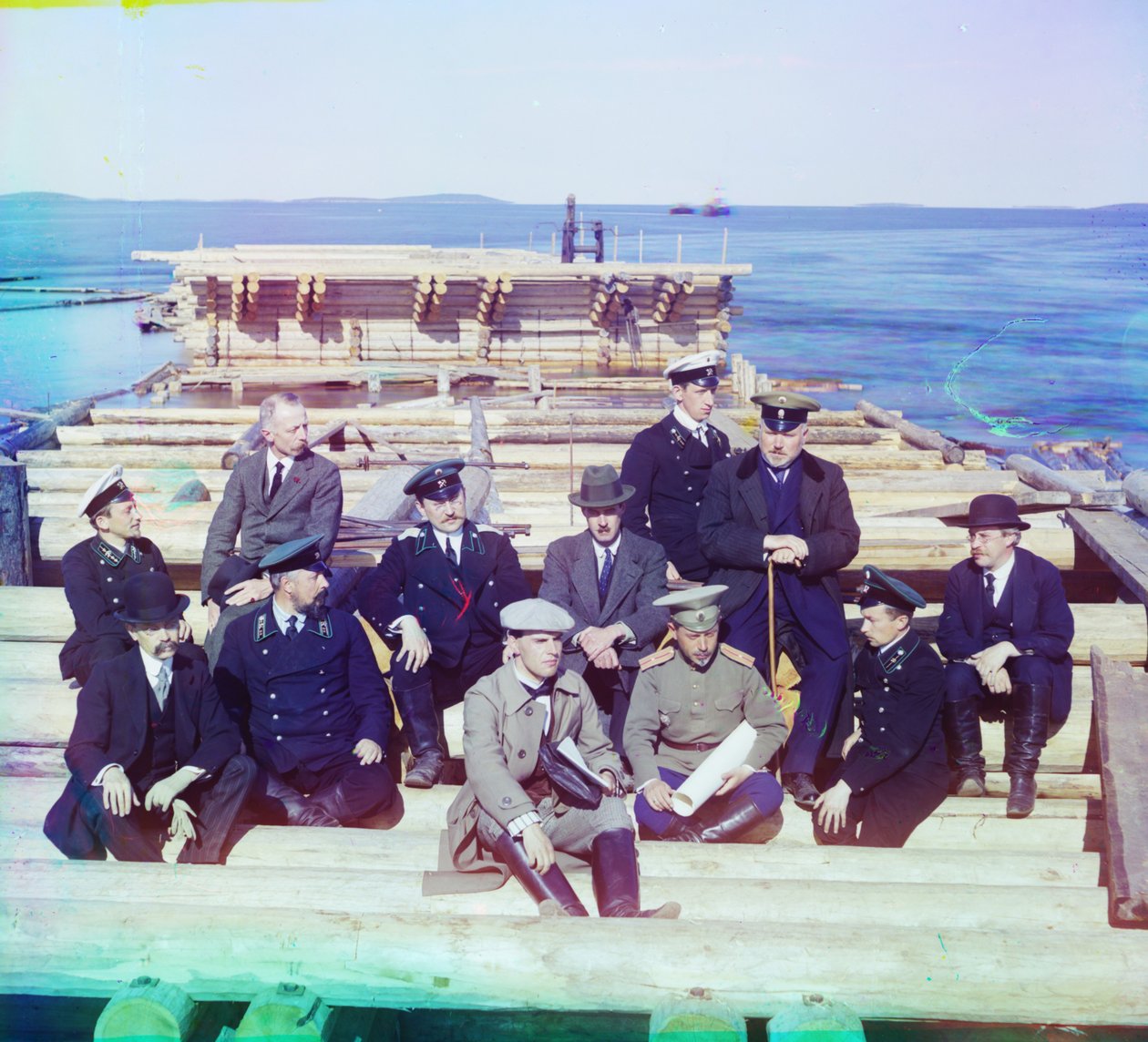 Grupo de funcionários ferroviários de Murmansk, 1905-1915 de Sergey Prokudin Gorsky