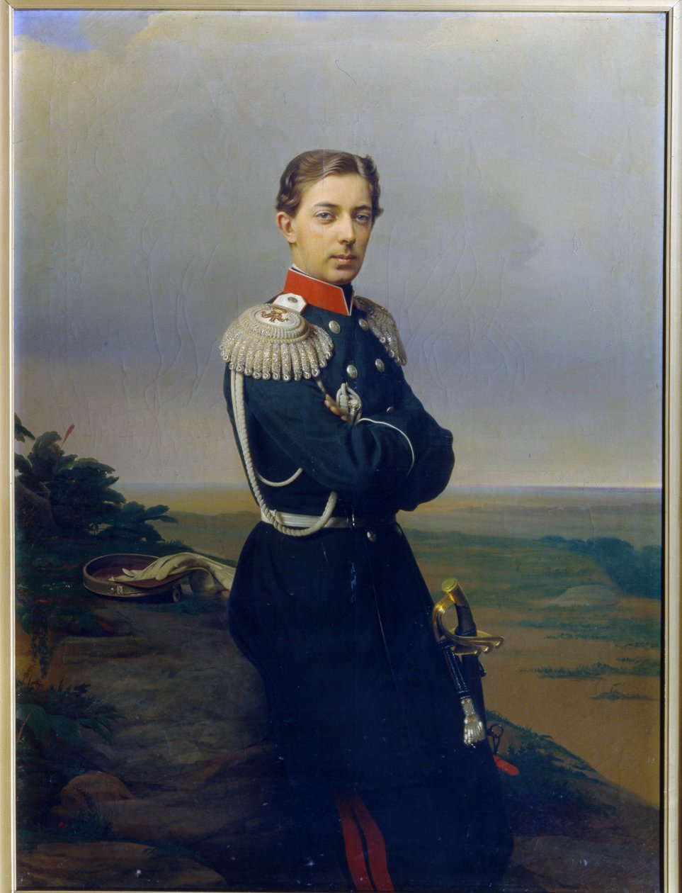 Retrato do Grão-Duque (czarevique) Nicholas Alexandrovich da Rússia (Nikolai Aleksandrovich Romanov) de Sergey Konstantinovich Zaryanko
