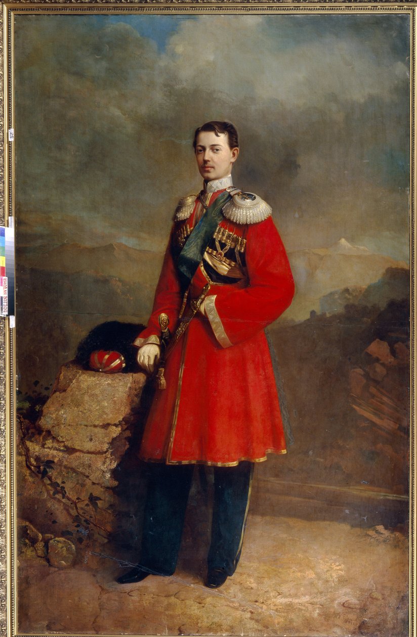 Retrato do Grão-Duque Nicolau Alexandrovich da Rússia (Nikolai Aleksandrovitch Romanov) de Sergey Konstantinovich Zaryanko