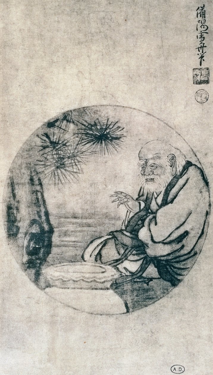 Retrato de Lao-Tzu, filósofo chinês do século VI aC, desenho de Sesshu Toyo (1420-1506), civilização japonesa, período Muromachi de Sesshû Tôyô