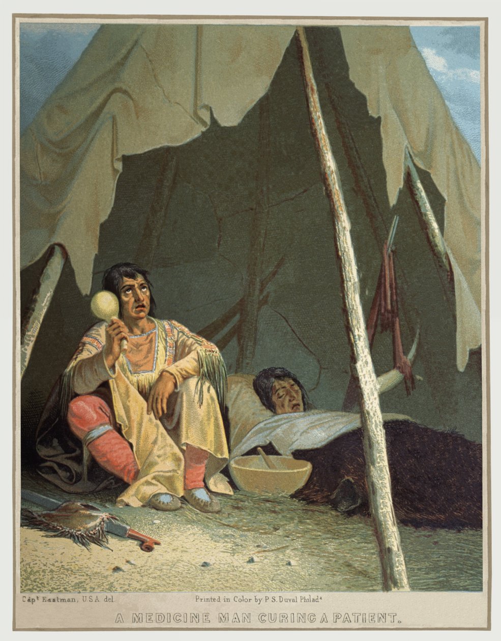 Xamã nativo americano, c.1850 (ilustração) de Seth Eastman