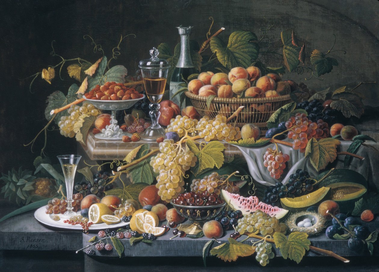 Ainda vida: fruta, 1855. de Severin Roesen