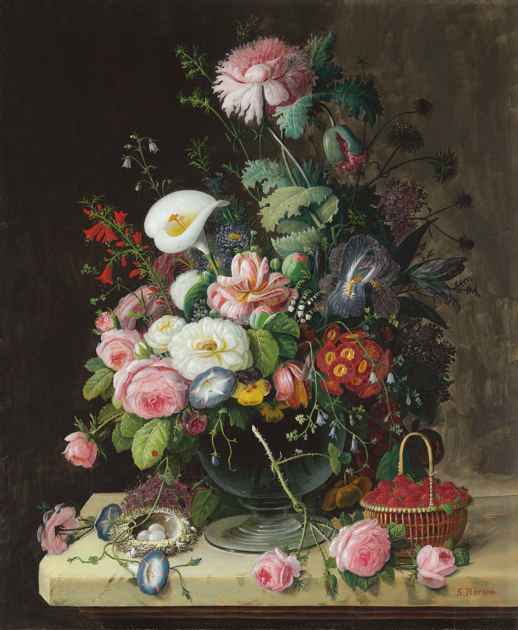 Ainda vida, vaso de flores de Severin Roesen