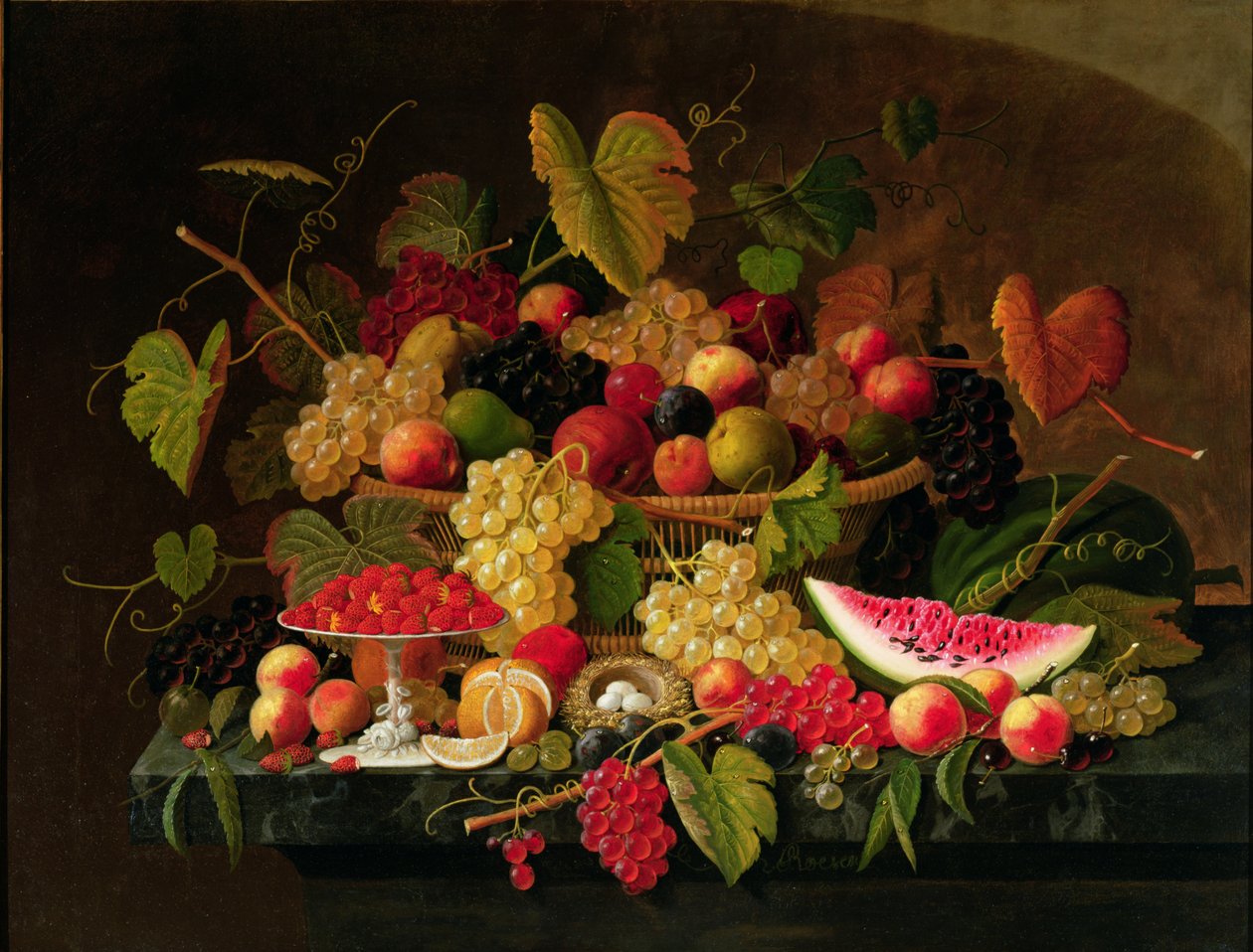 Natureza Morta com Fruta (óleo sobre tela) de Severin Roesen