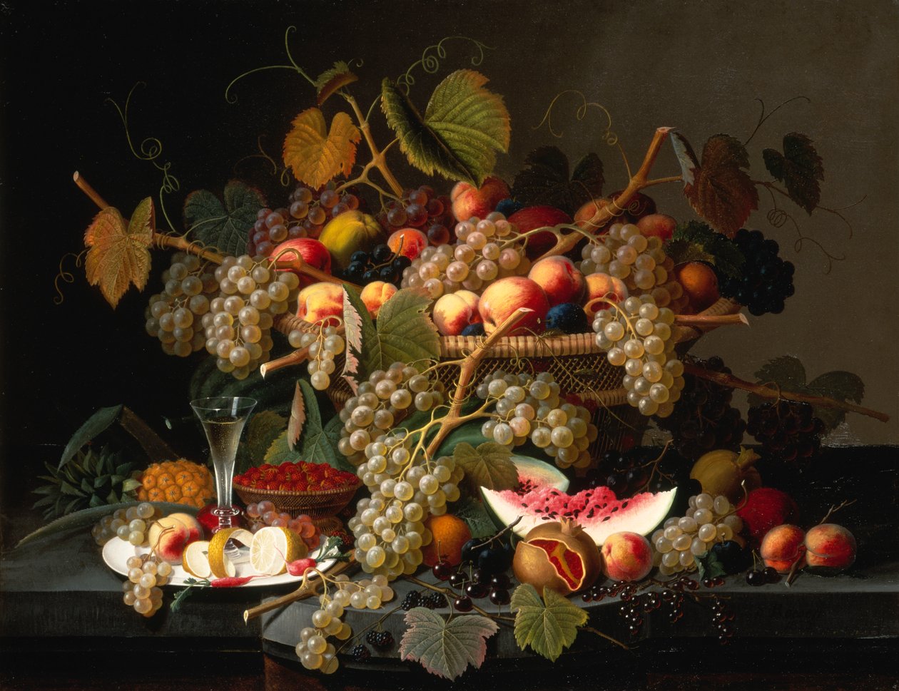 Natureza morta com frutas, 1852. de Severin Roesen