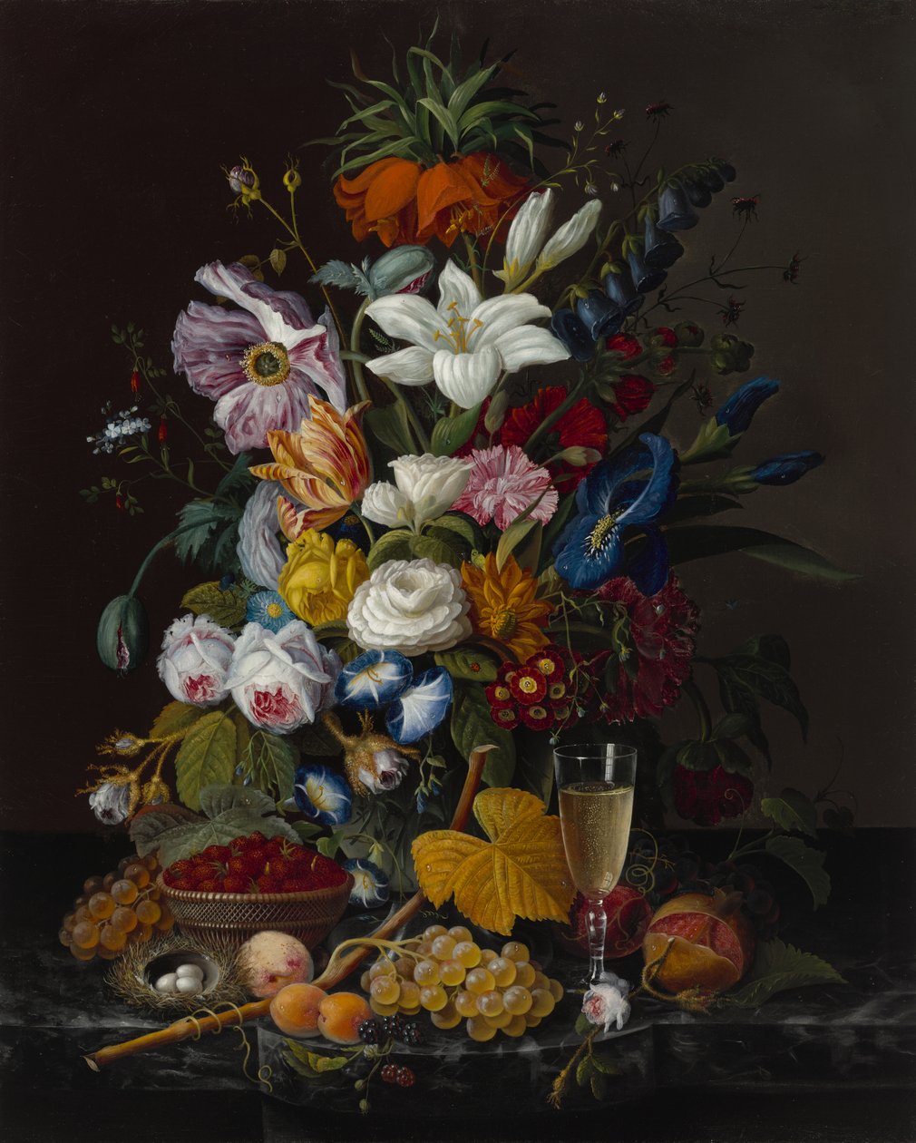 Bouquet vitoriano, c.1850-55 (óleo sobre tela) de Severin Roesen