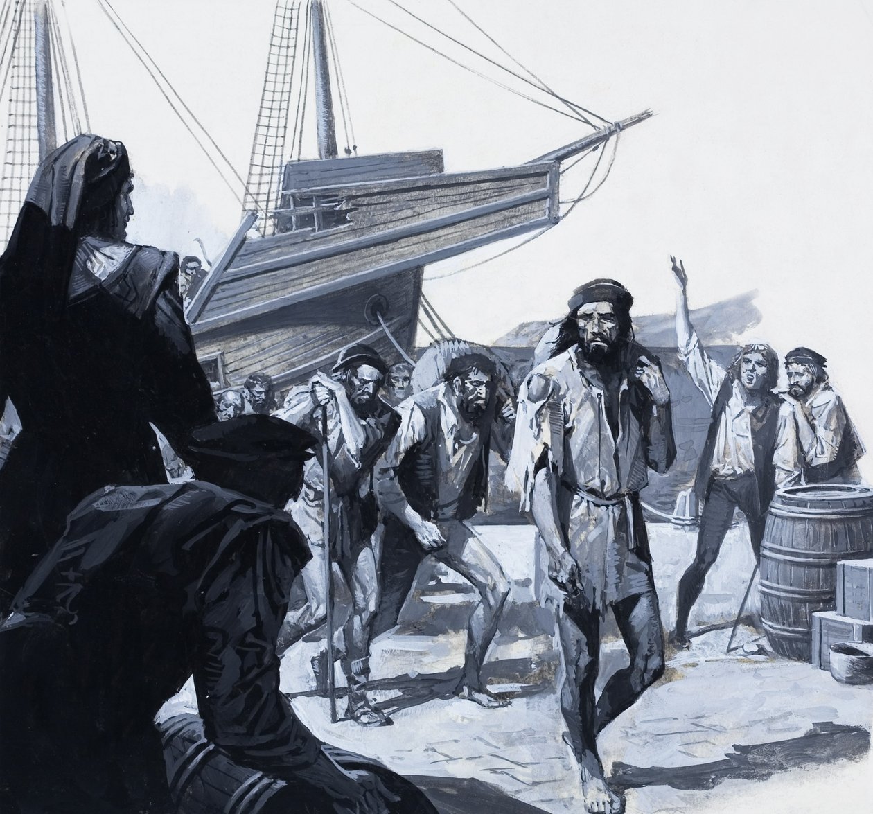 Os homens de Magalhães (guache sobre papel) de Severino Baraldi