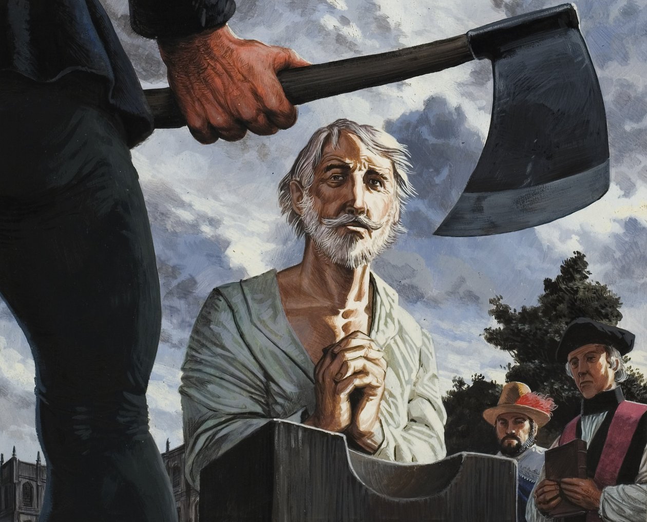 A execução de Walter Raleigh (1552-1618) (guache sobre papel) de Severino Baraldi