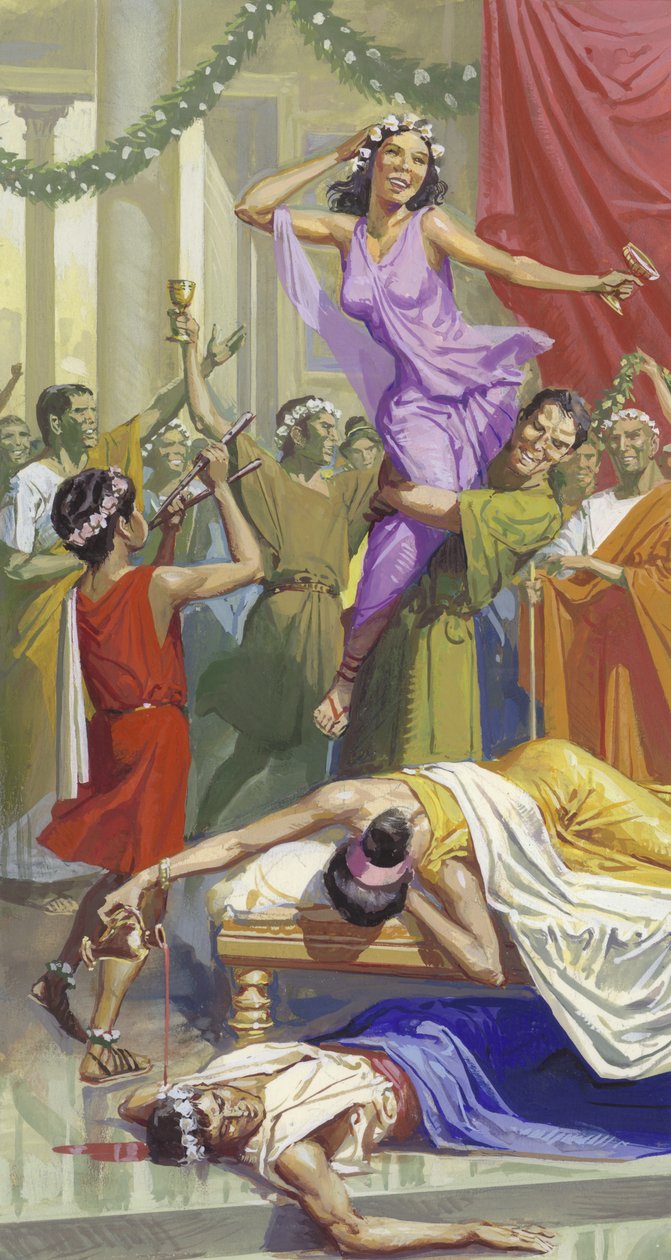 A festa romana da Saturnália (guache sobre papel) de Severino Baraldi
