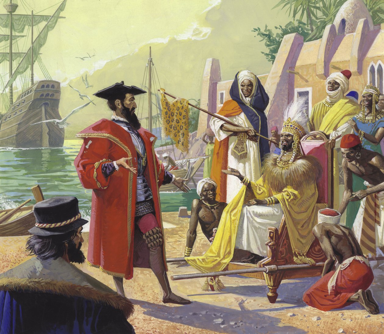 Vasco da Gama (1469-1524) (guache sobre papel) de Severino Baraldi