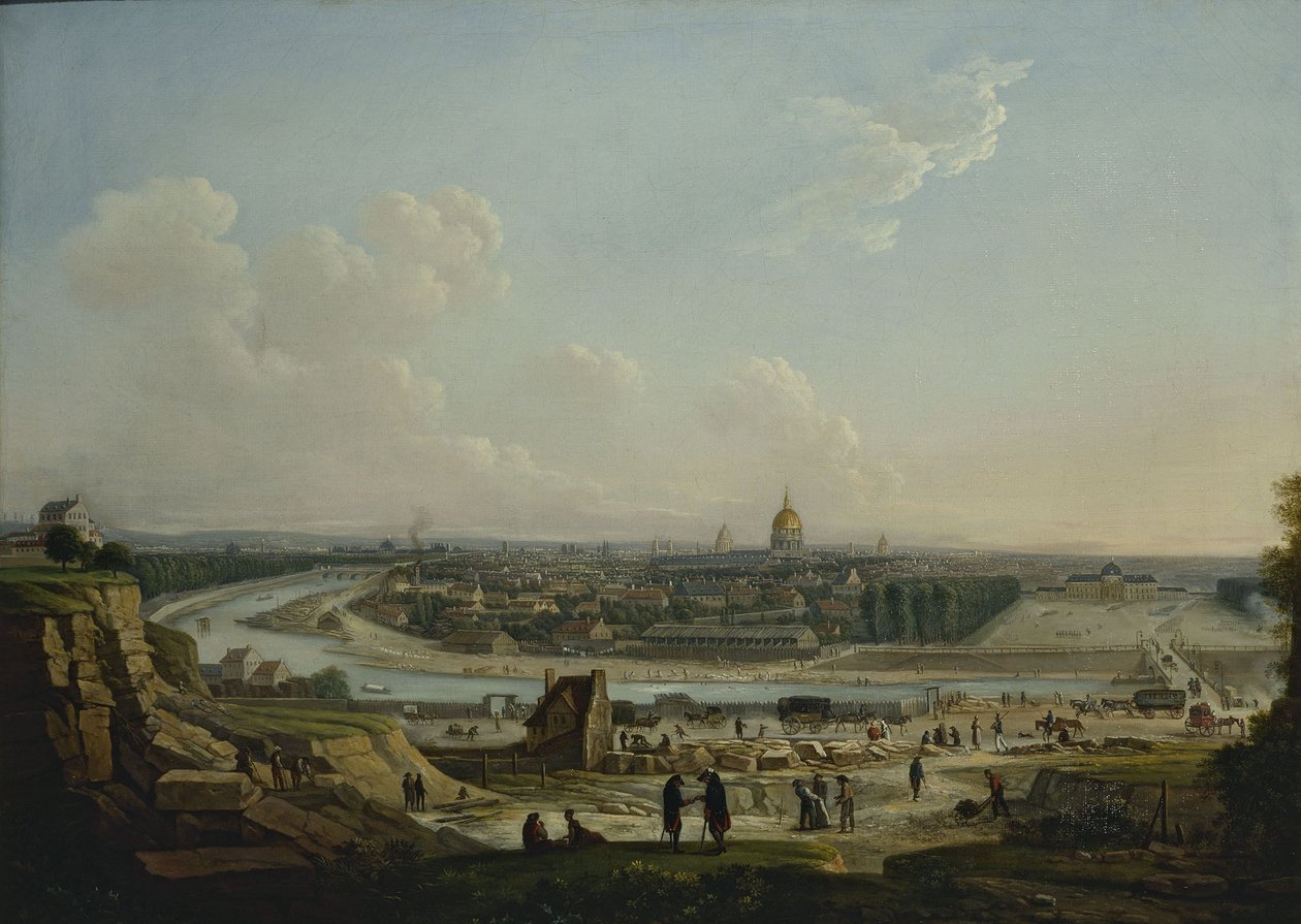 Vista geral de Paris, tirada da colina de Chaillot, 1818 (óleo sobre tela) de Seyfert