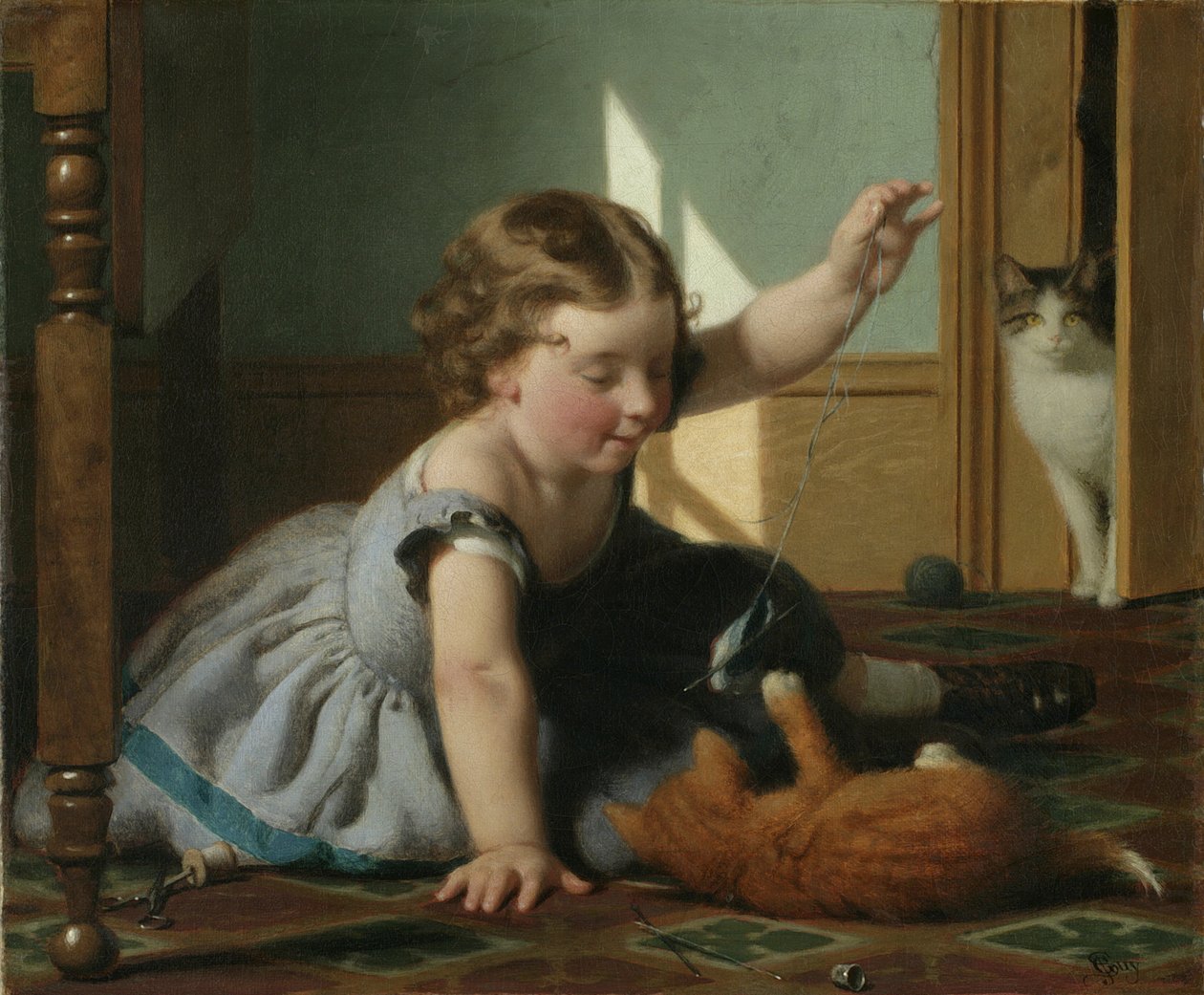 Menina e gatinho de Seymour Joseph Guy