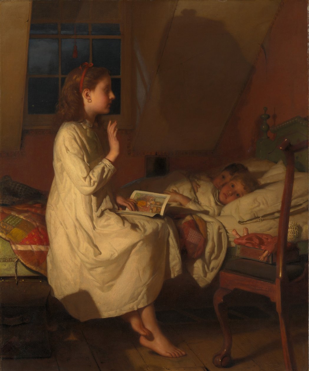 Story of Golden Locks, c.1870 (óleo sobre tela) de Seymour Joseph Guy