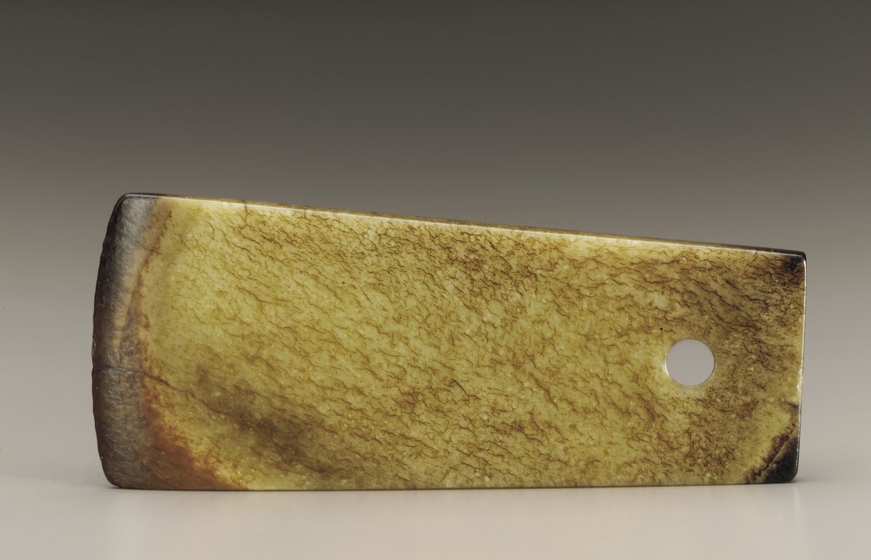 Machado (fu) (jade) de Shang Dynasty Chinese School