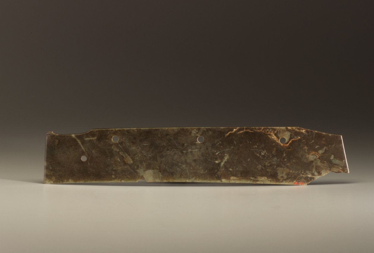 Implemento cerimonial (jade) de Shang Dynasty Chinese School
