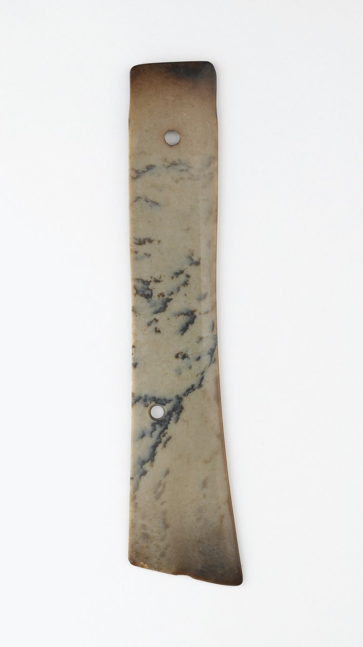 Implemento cerimonial (jade) de Shang Dynasty Chinese School