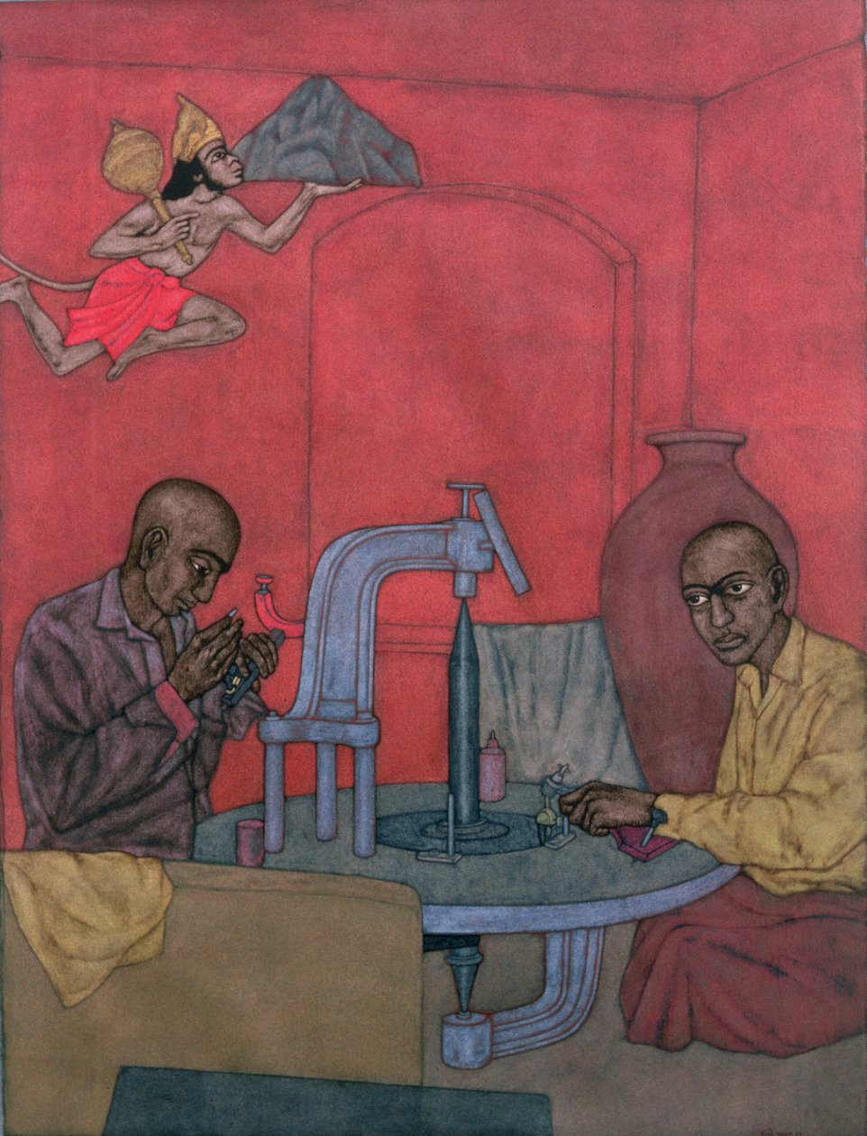 Hanuman - Diamond Polishers, 1996 (wc no papel) de Shanti Panchal