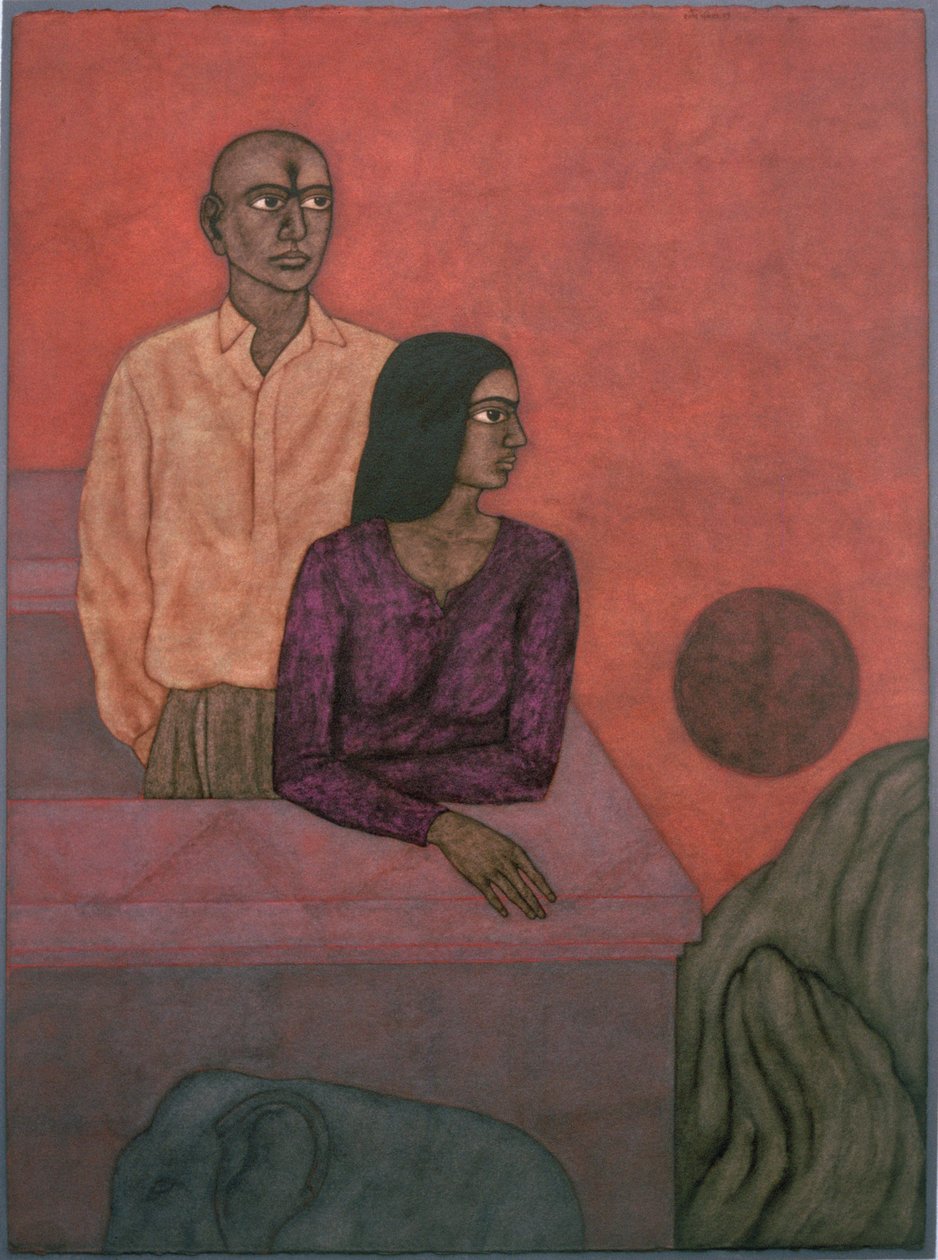 Sol poente, 1997 (wc no papel) de Shanti Panchal