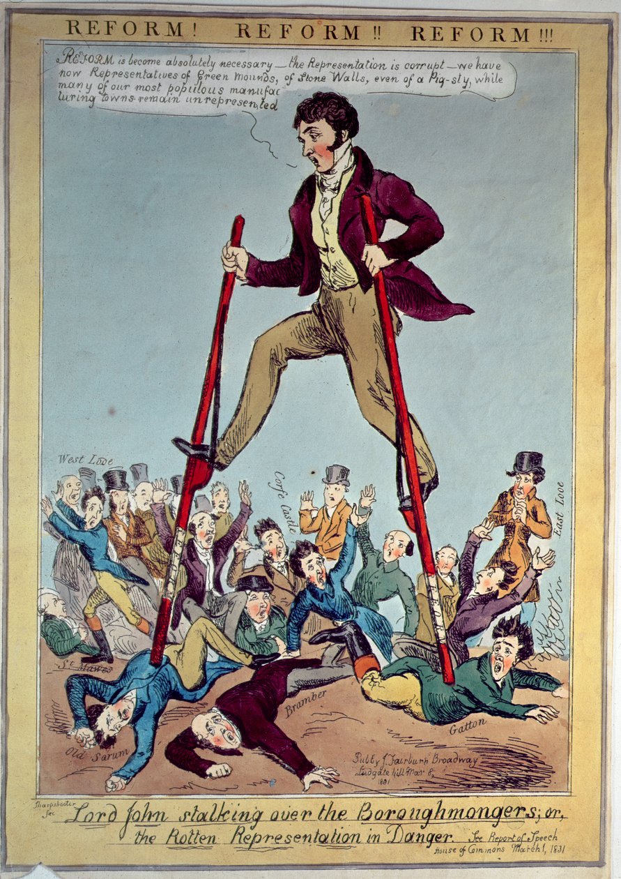 Lord John Stalking sobre os Boroughmongers, ou The Rotten Representation in Danger, pub. por J. Fairburn, 1831 de Sharpshooter