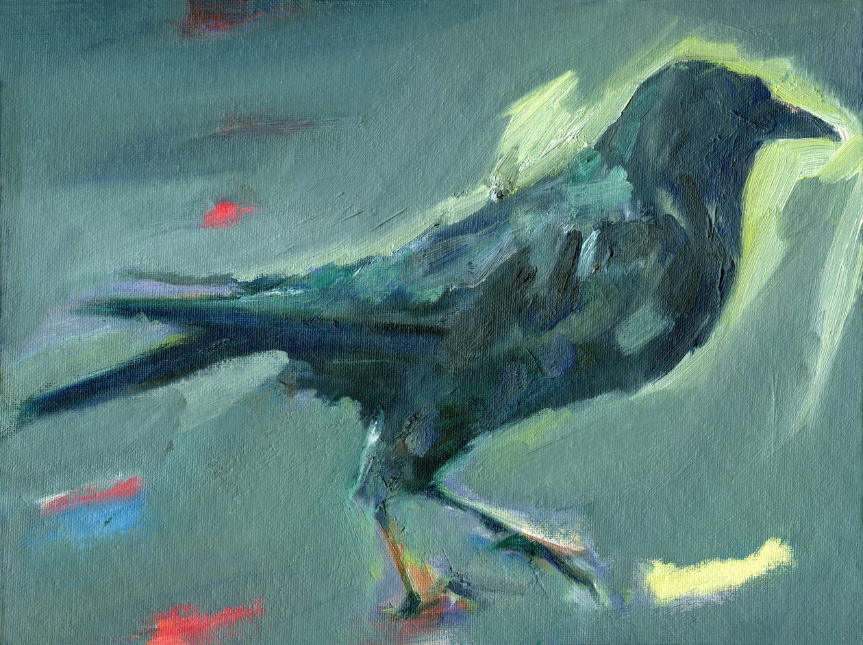 Walking Crow, 2024 (óleo sobre tela) de Shaun Carey