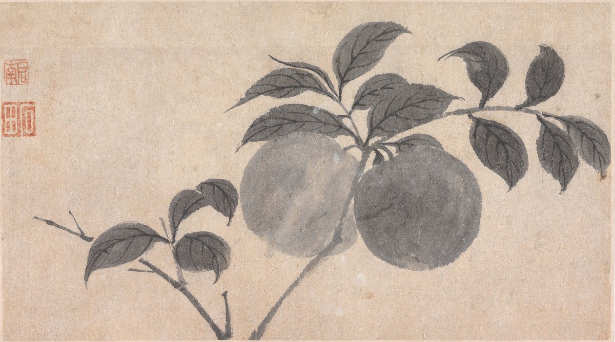 Ramo da árvore de rolamento de frutas de Shen Zhou