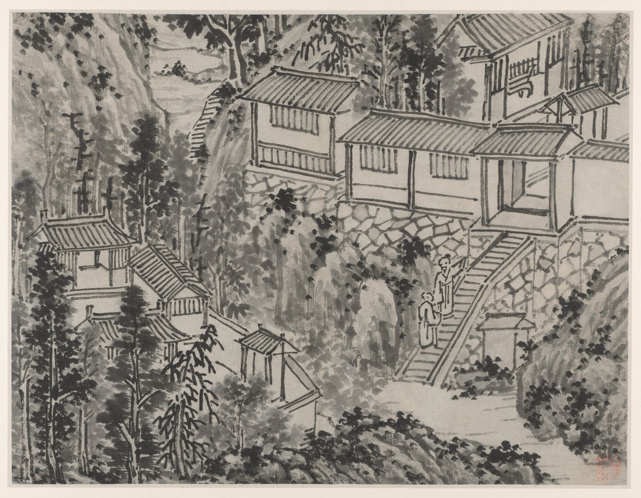 Doze vistas de Tiger Hill, Suzhou: The Pine Retreat, depois de 1490. de Shen Zhou