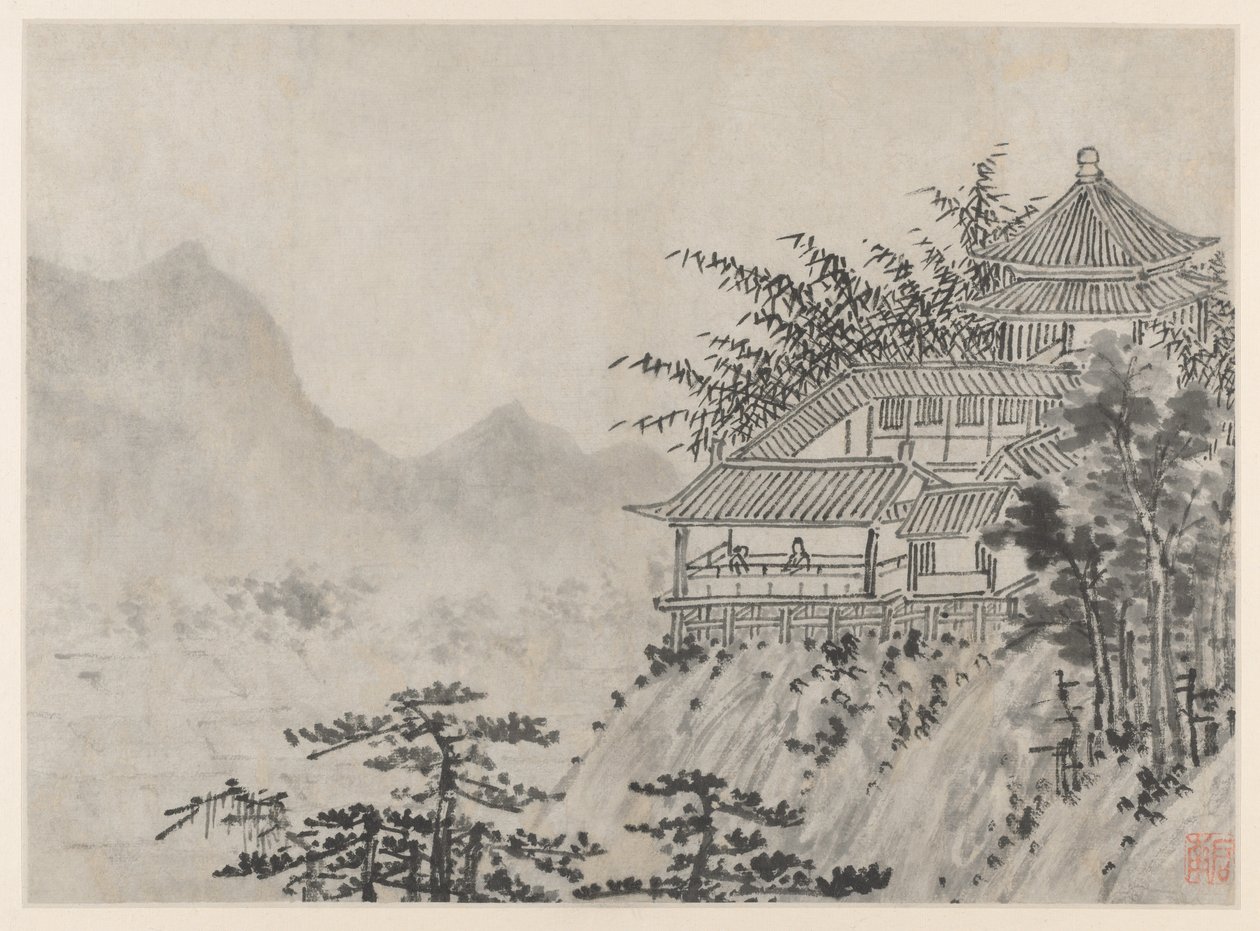Doze Vistas de Tiger Hill, Suzhou: Os Mil Acres de Nuvens, depois de 1490. de Shen Zhou