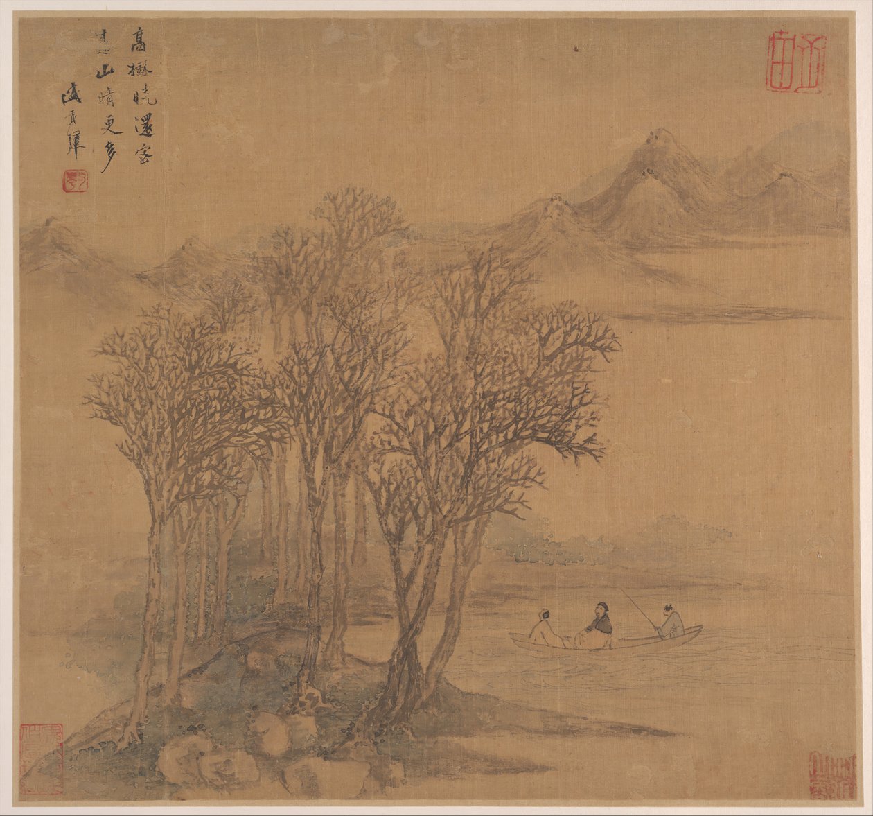 Paisagens após Poemas Tang, meados do século XVII. de Sheng Maoye
