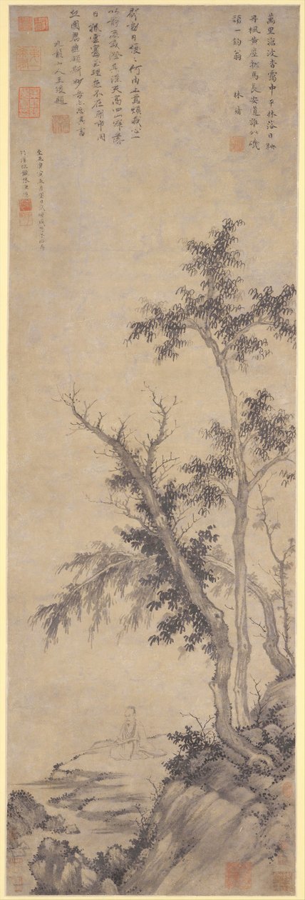 Recluse Fishing by Autumn Trees, datado de 1350. de Sheng Mou