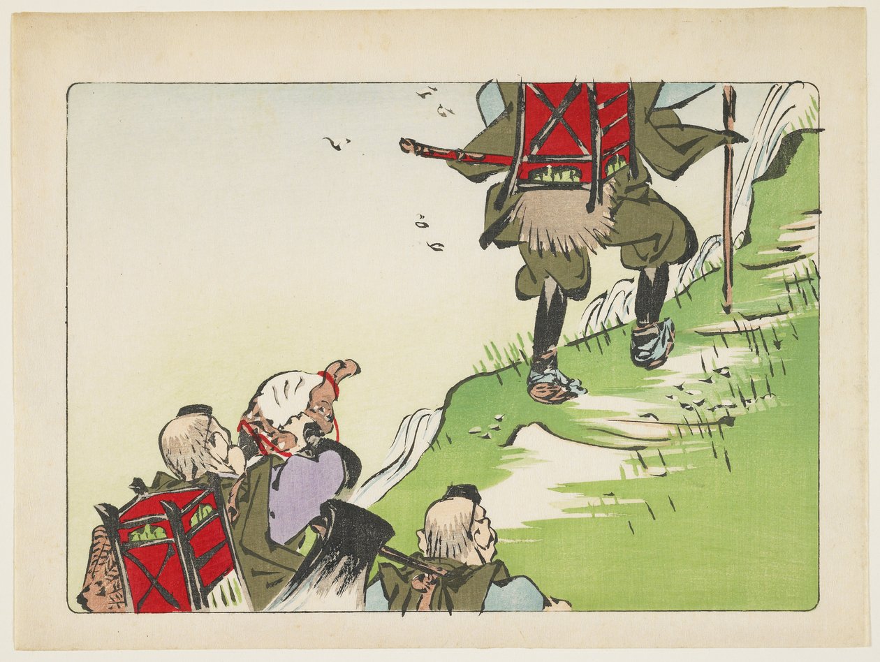(Processional de peregrinos), c. 1877 de Shibata Zeshin