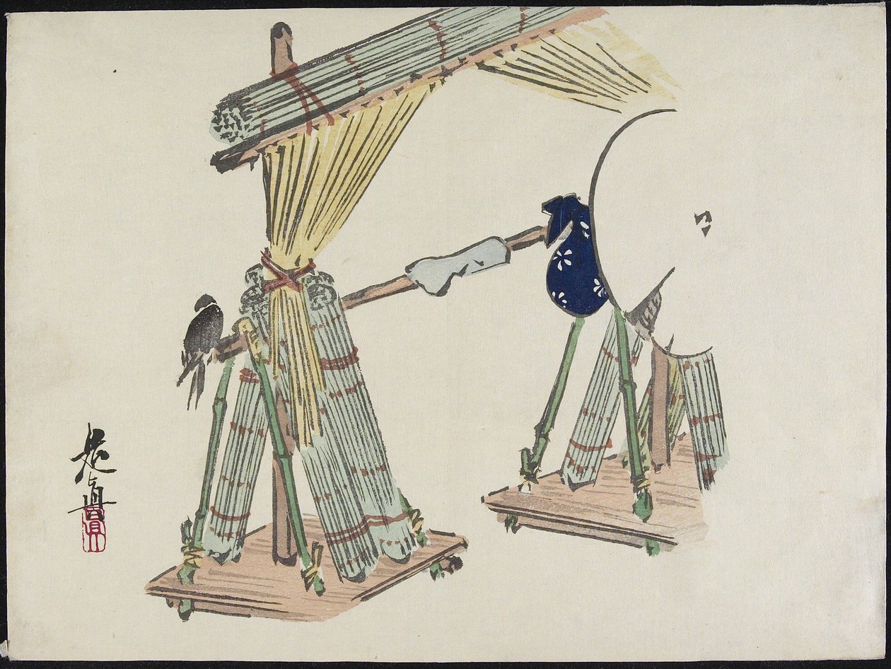 Bamboo Blinds Vending Stand de Shibata Zeshin