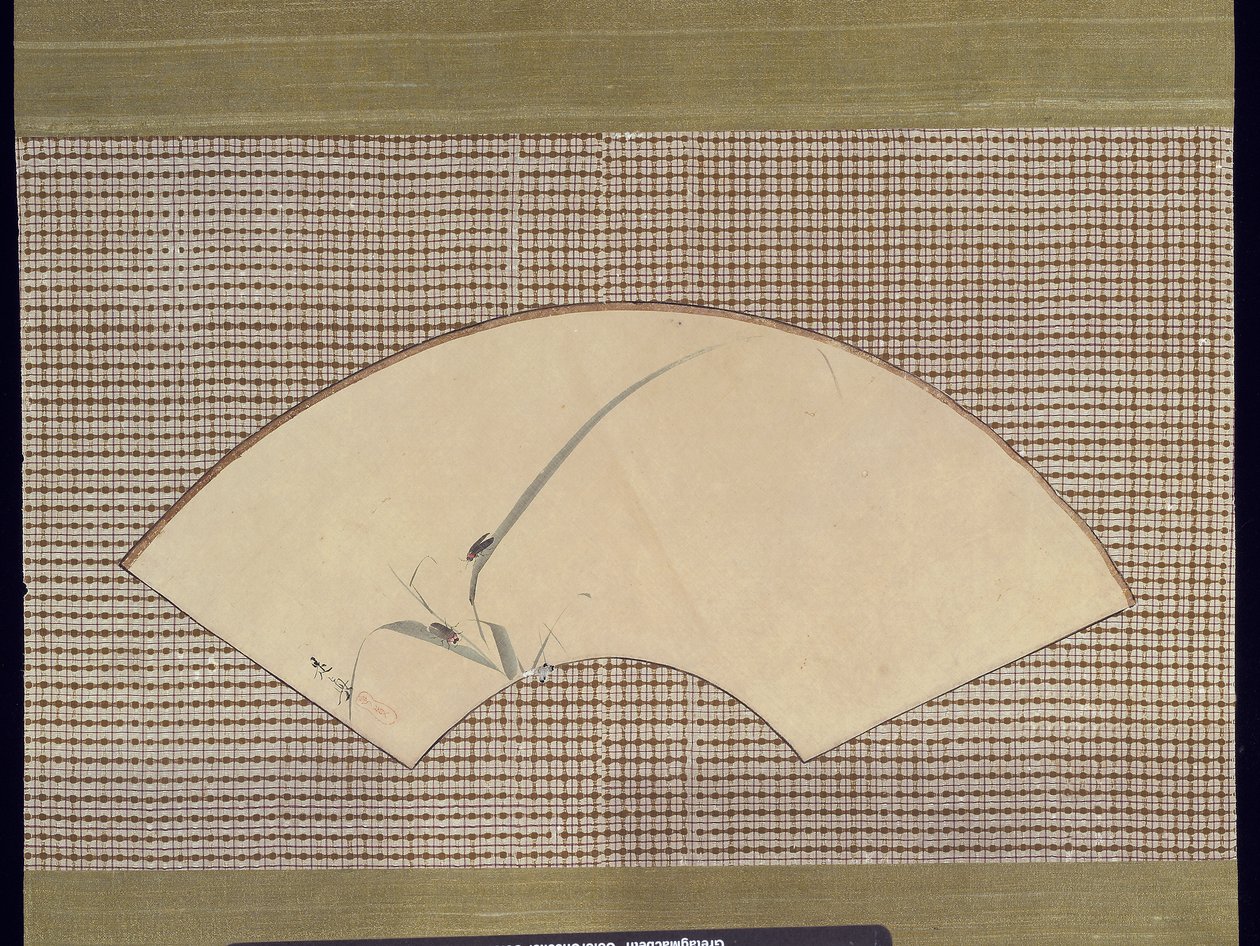 Insetos na grama (cor e verniz na seda) de Shibata Zeshin