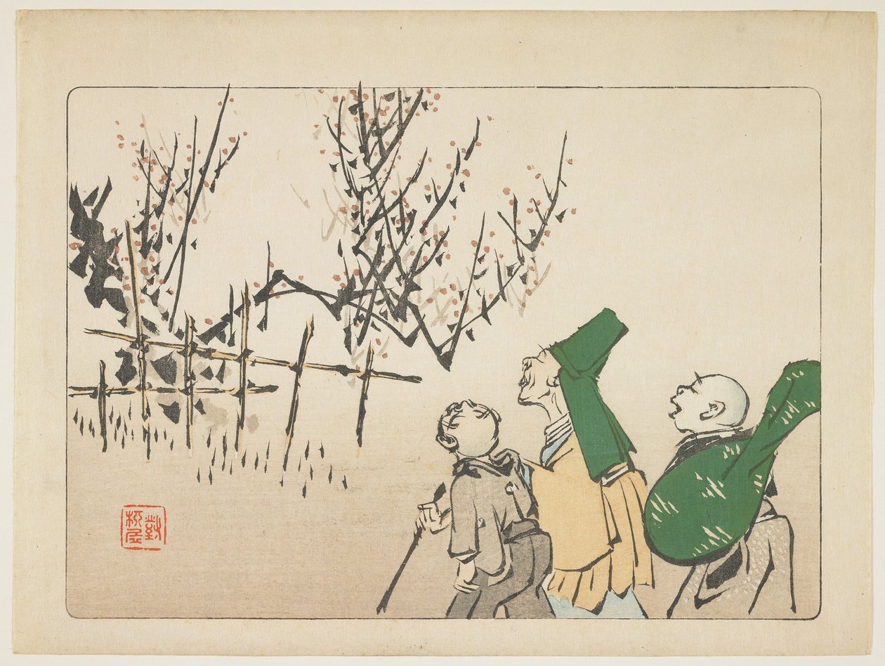 Plum Blossoms, c. 1877 de Shibata Zeshin
