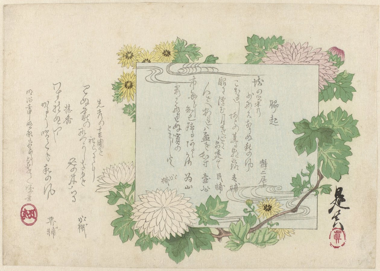 Crisântemos de Shibata Zeshin