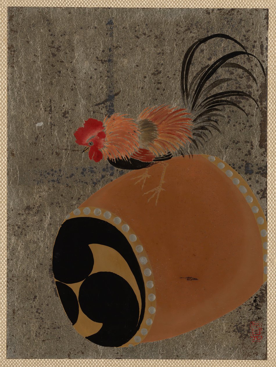 Cock on Drum, 1882. de Shibata Zeshin