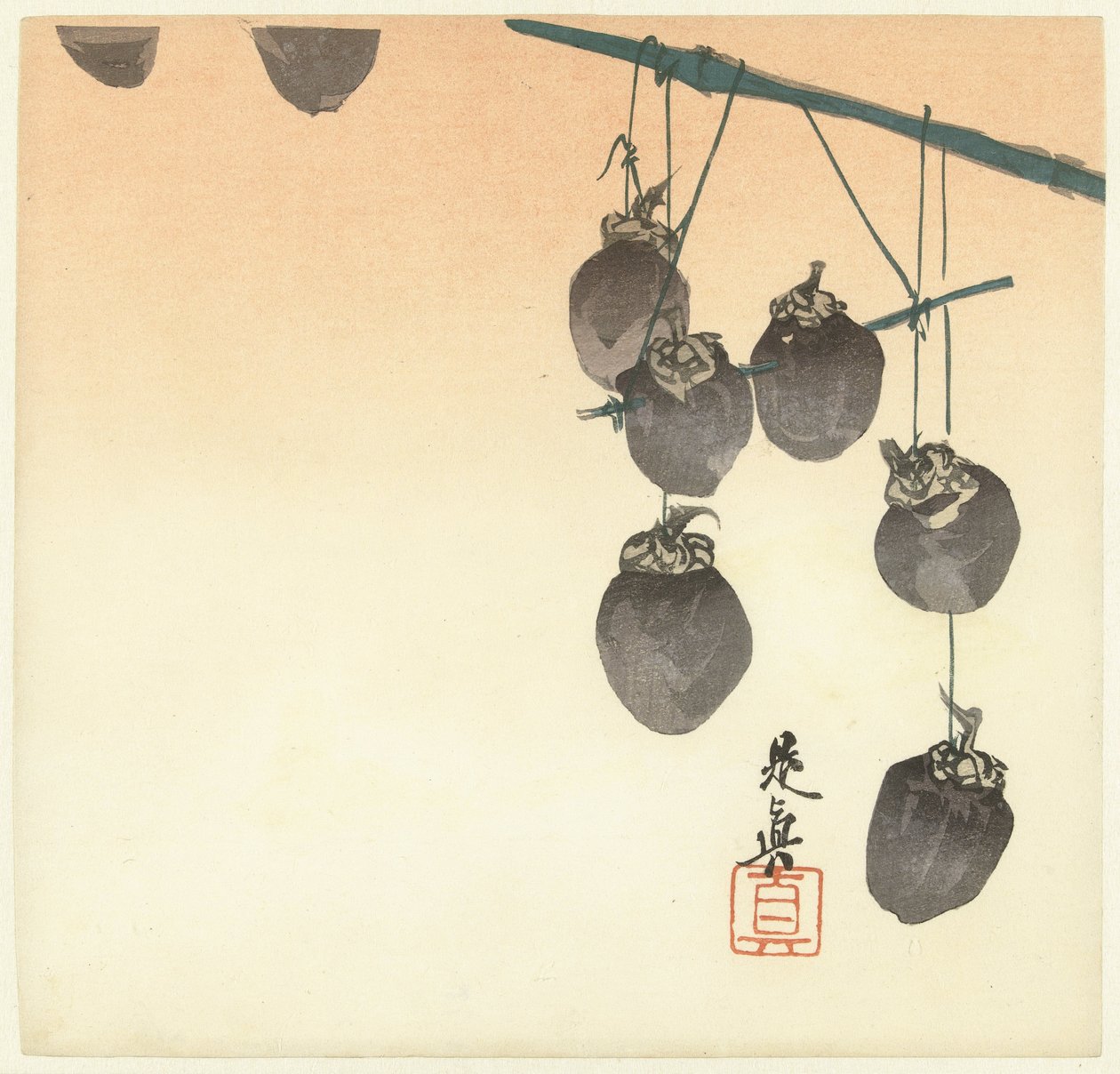 Secagem de frutos de dióspiro de Shibata Zeshin