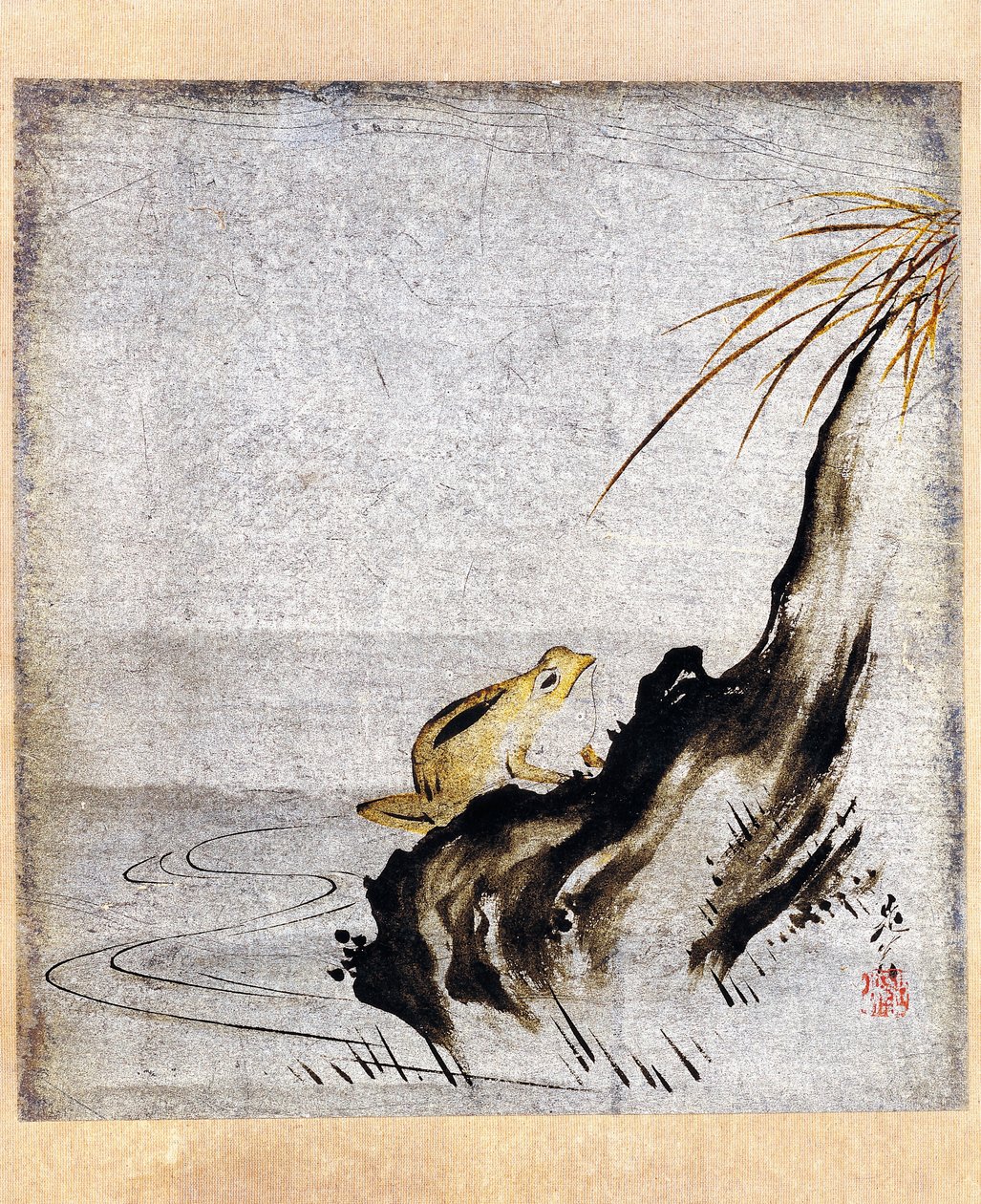 Sapo e lagoa de Shibata Zeshin