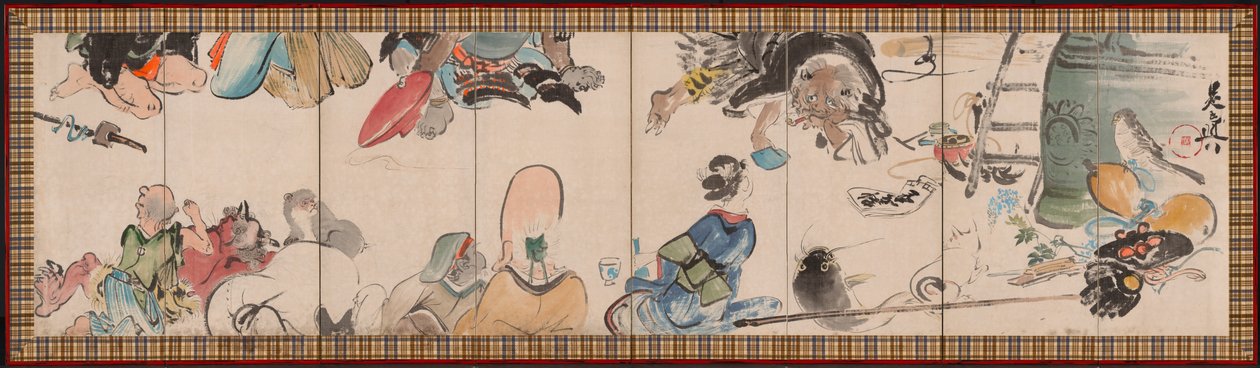 Reunião de Assuntos Otsu-e de Shibata Zeshin