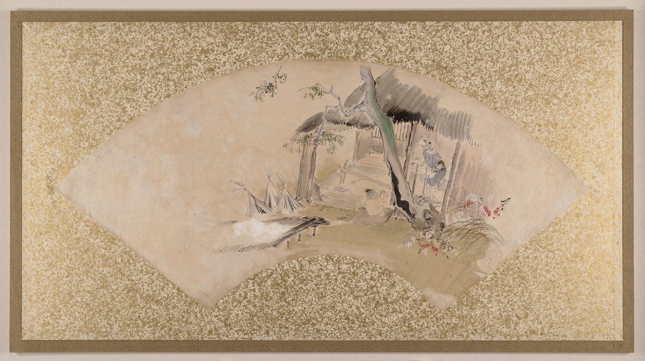 Casa com mulher e bebé de Shibata Zeshin