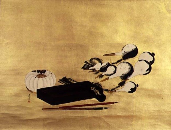 Inro, Pincéis e Puppet Heads, japoneses de Shibata Zeshin