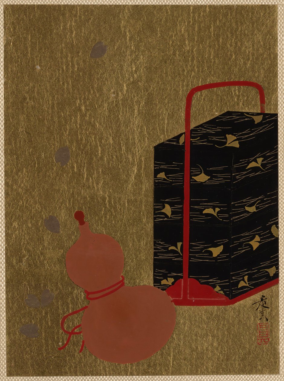 Caixa de laca e cabaça. de Shibata Zeshin