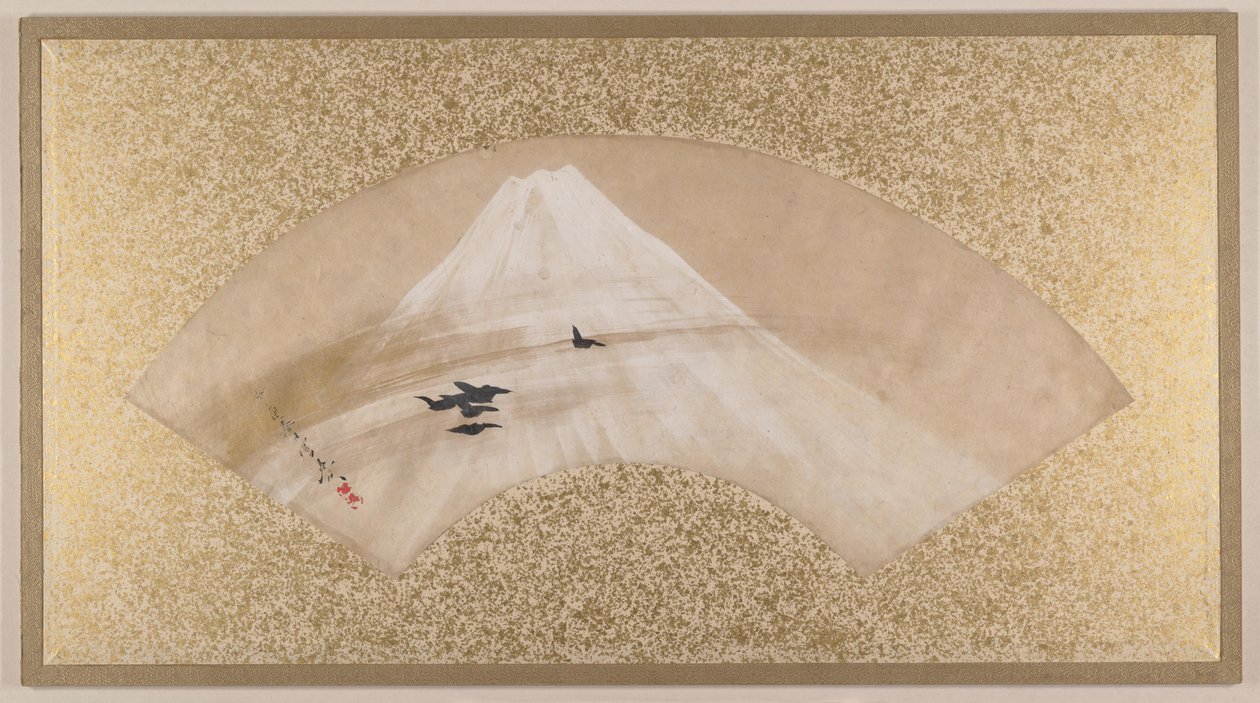 Montanhas com aves de Shibata Zeshin