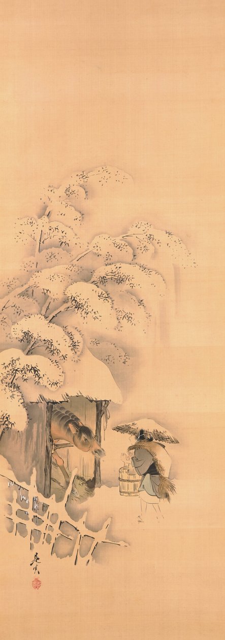 Noh-Spiel Hachinoki, eines von drei de Shibata Zeshin