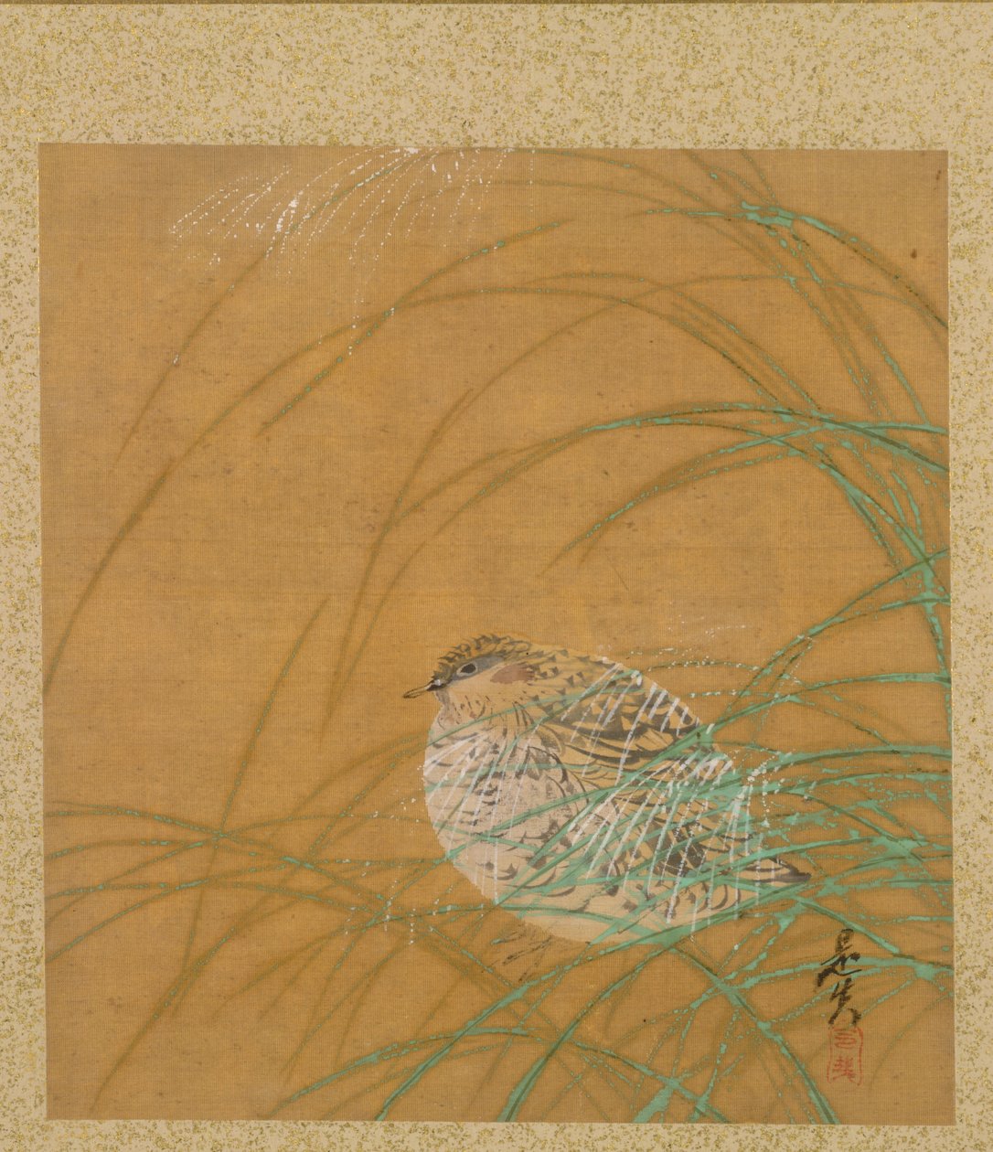 Codorniz na grama do álbum de pintura de Shibata Zeshin