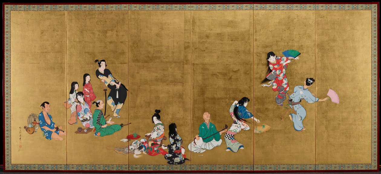As quatro artes [lado esquerdo de um par] de Shibata Zeshin