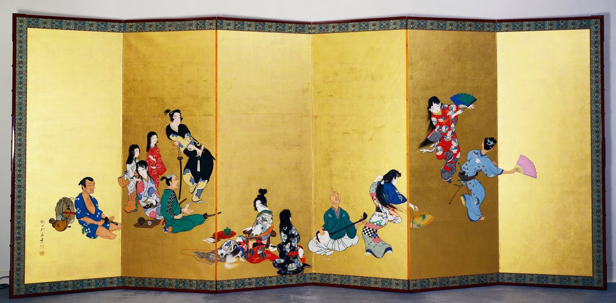 Os Quatro Passatempos Elegantes - Música, o Jogo da Go de Shibata Zeshin