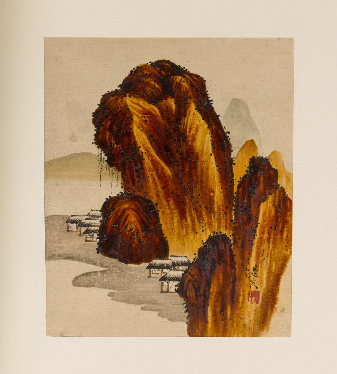 Aldeia entre rochas de Shibata Zeshin