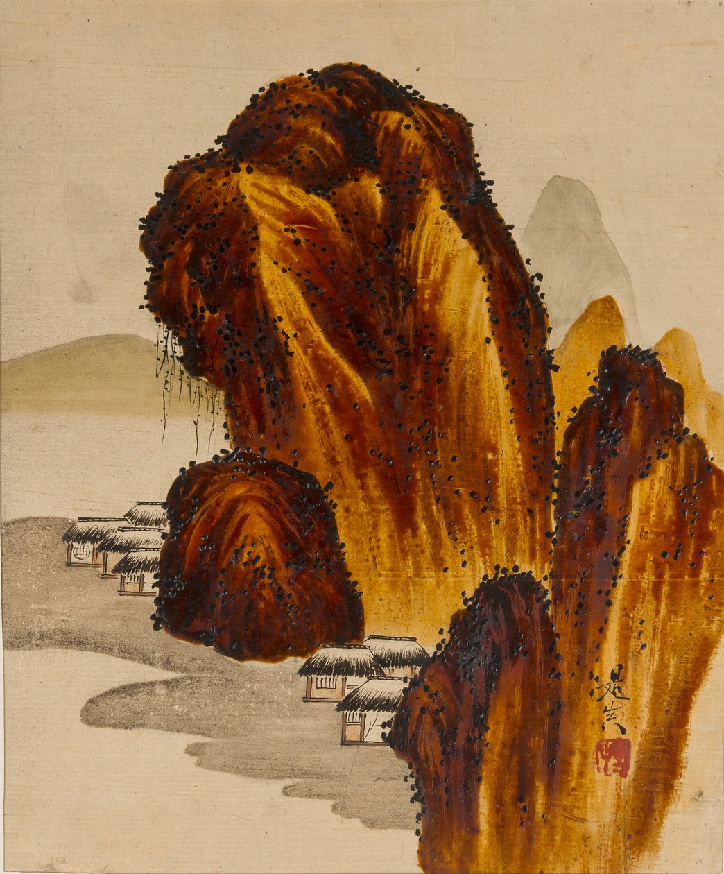 Vila entre rochas, século XIX. de Shibata Zeshin