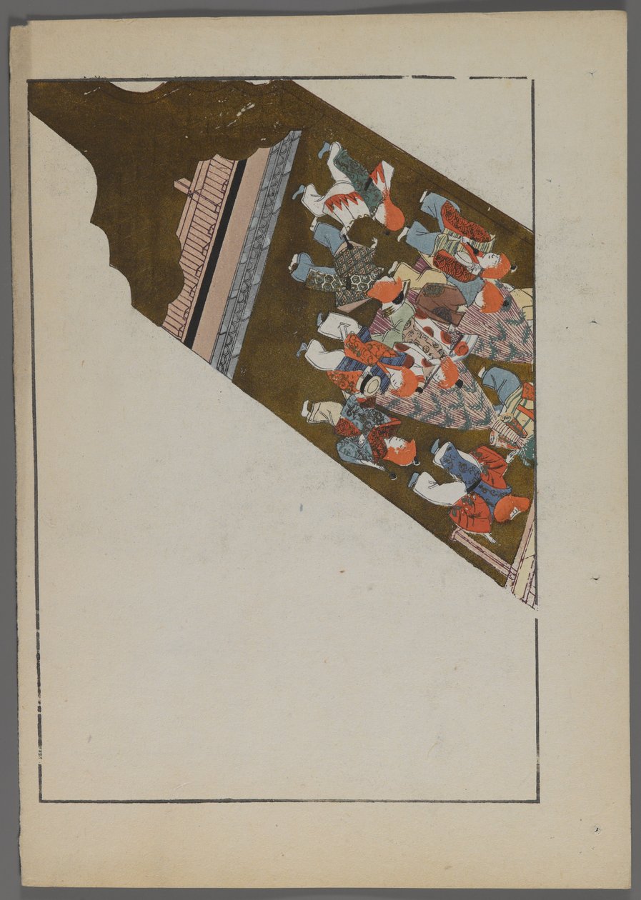 Brinquedos japoneses, de Unai no tomo (A Childs Friends), de Shimizu Seifu, 1891-1923. Hanetsuki remo com cena teatral. de Shimizu Seifu